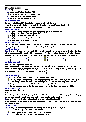 Đề thi thử THPT Quốc gia môn Sinh học - Đề số 08 (Có đáp án)